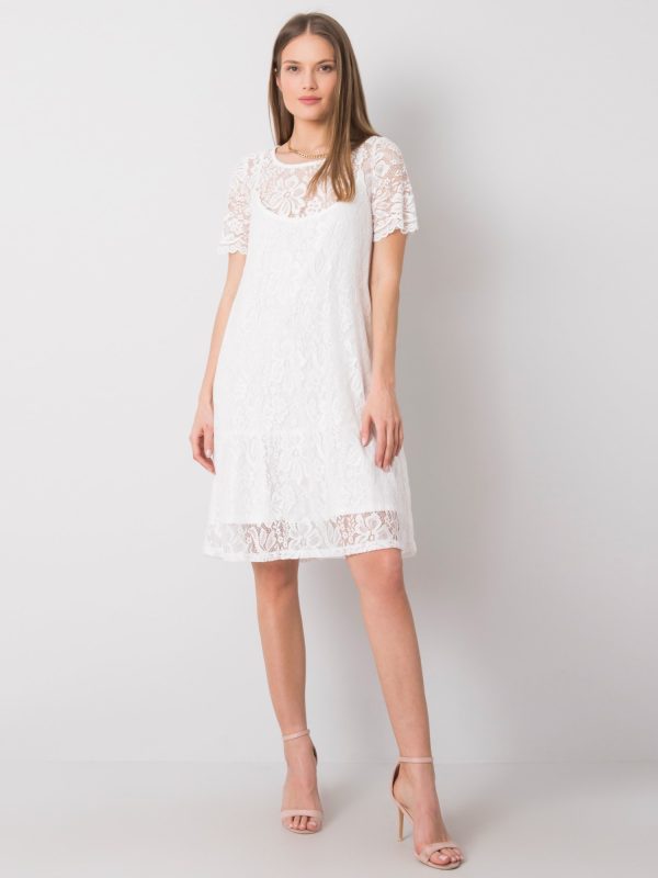 Biała sukienka koronkowa Madeline