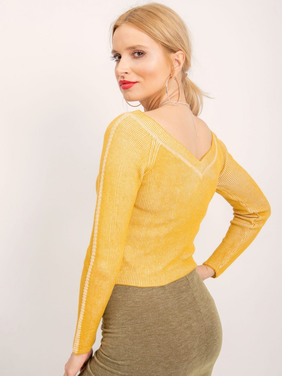 BSL Żółty sweter damski