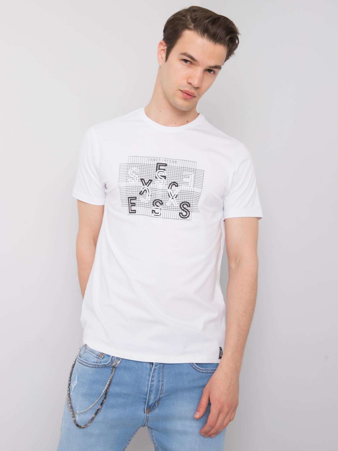 Biały t-shirt męski Blaine LIWALI