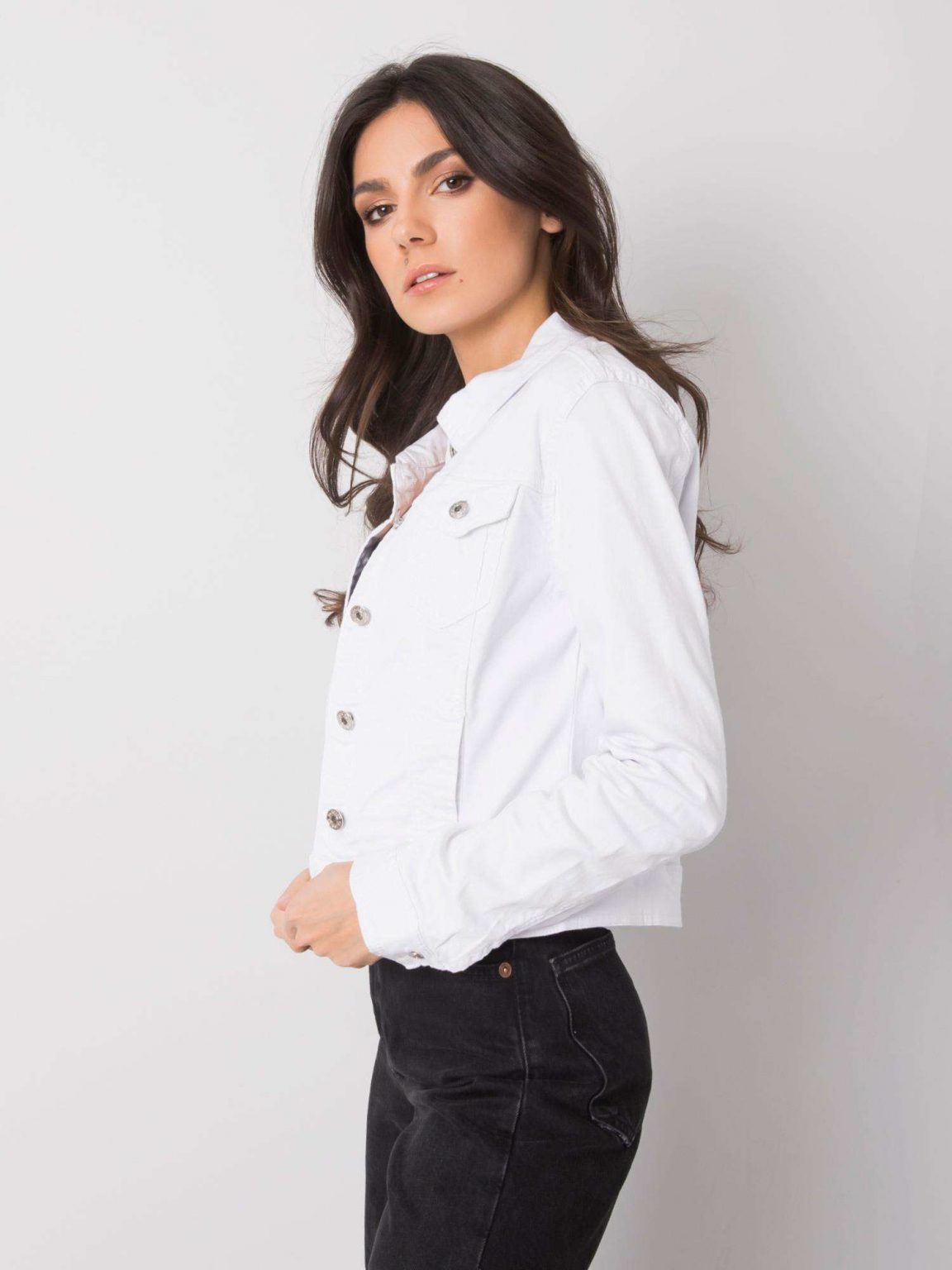 Biała kurtka jeansowa Ferrara