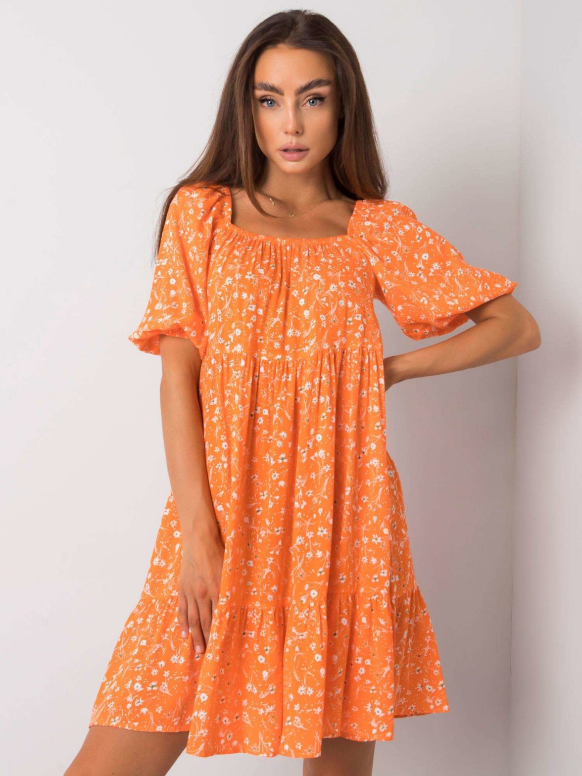 Pomarańczowa sukienka z wiskozy Dianey RUE PARIS