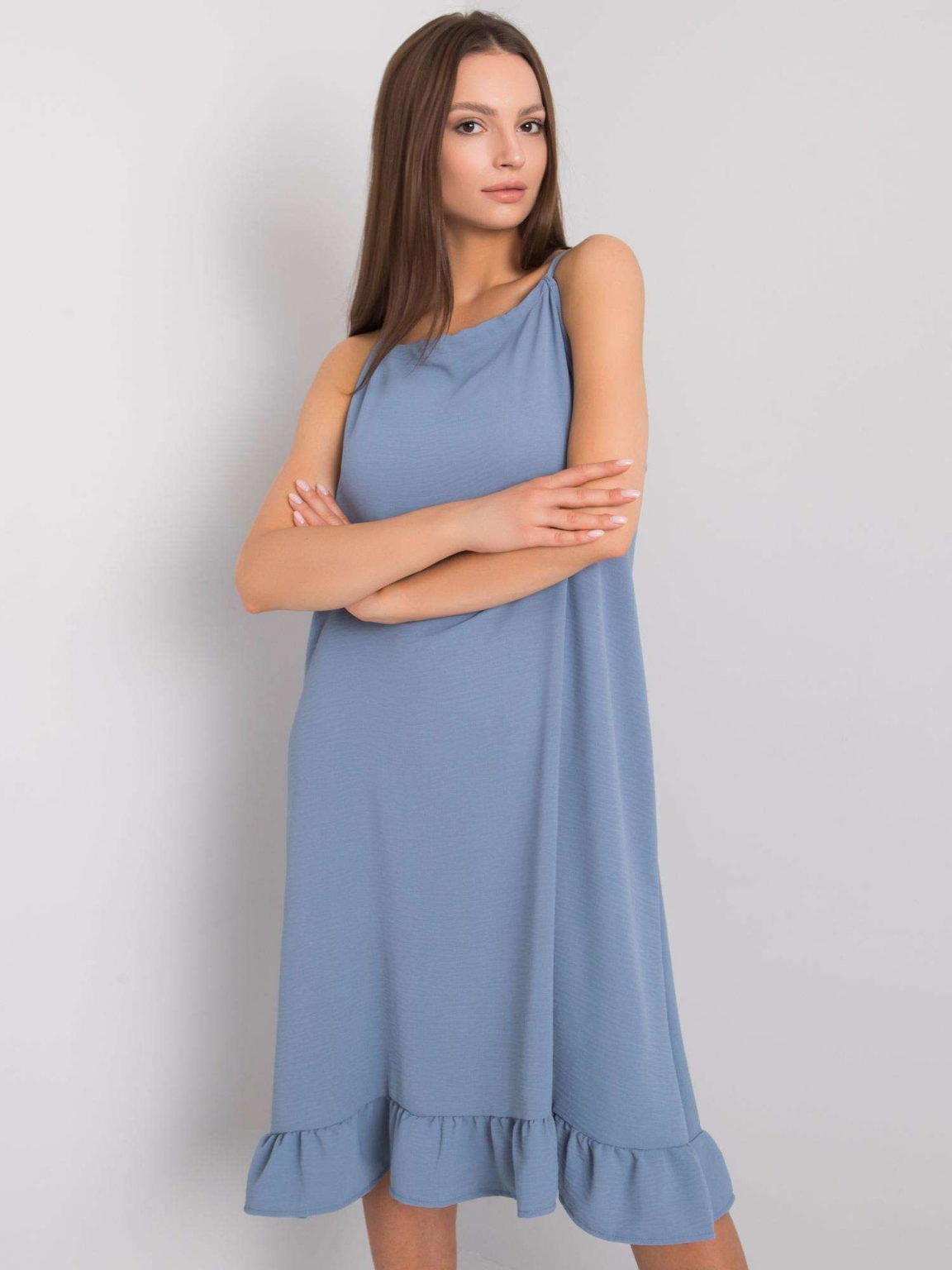 Niebiesko-szara sukienka na ramiączkach Simone