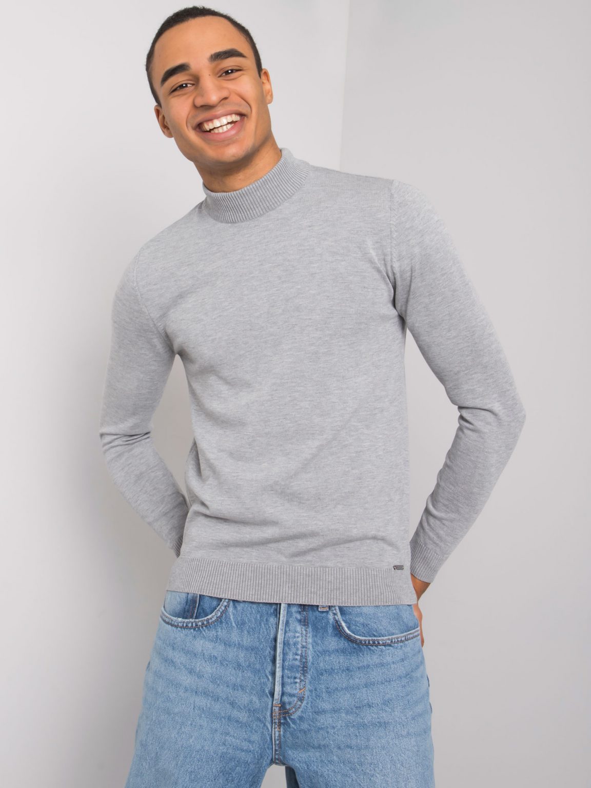 Szary melanżowy sweter męski Daxton LIWALI