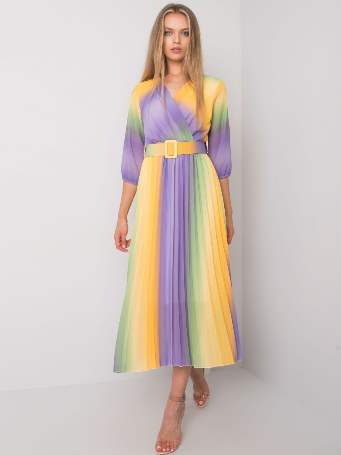 Żółto-fioletowa sukienka ombre Elliana