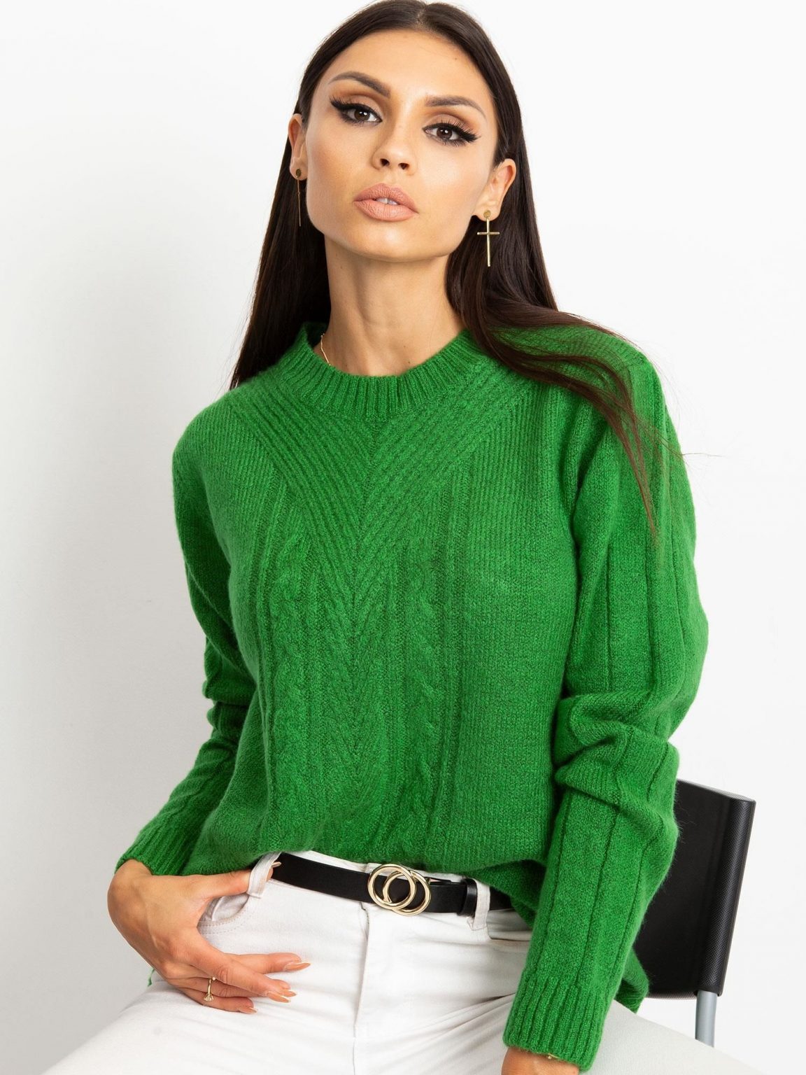 RUE PARIS Zielony sweter Marion