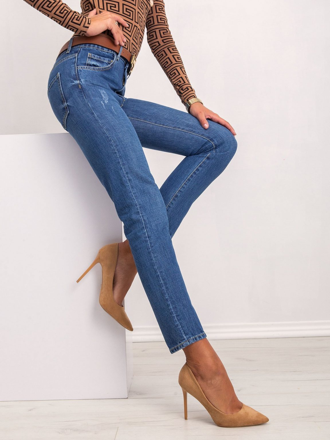 RUE PARIS Niebieskie jeansy Special