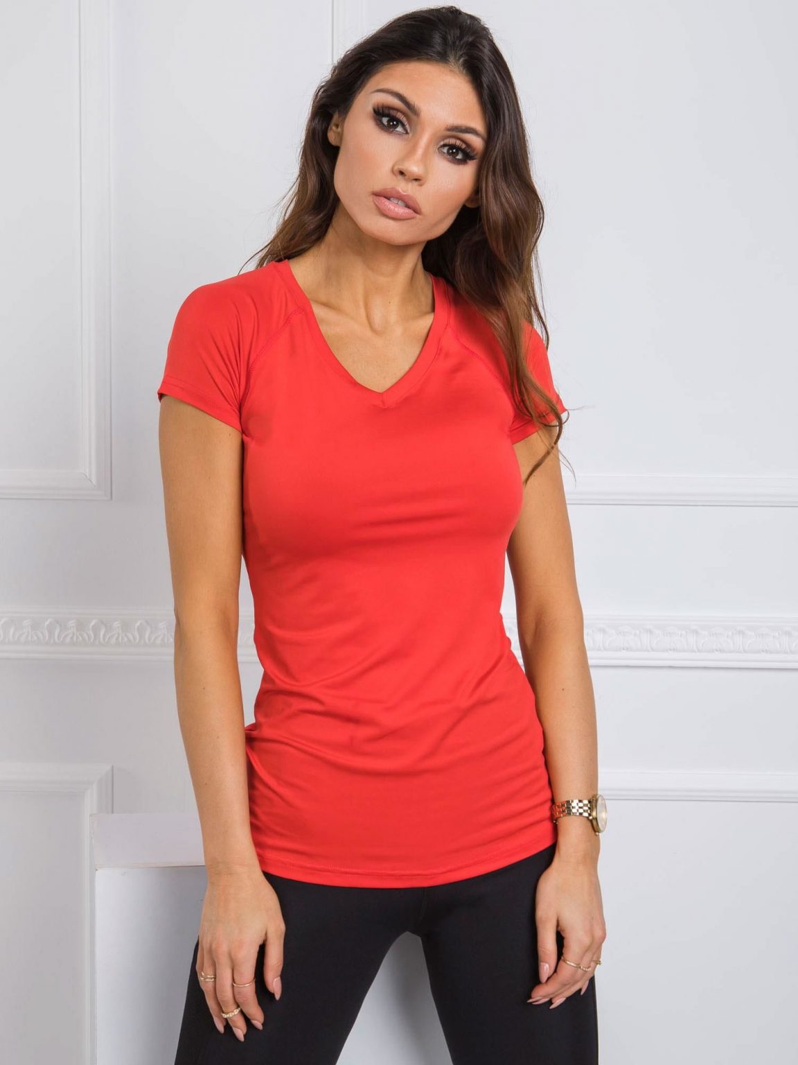 Czerwony t-shirt Harriet FOR FITNESS