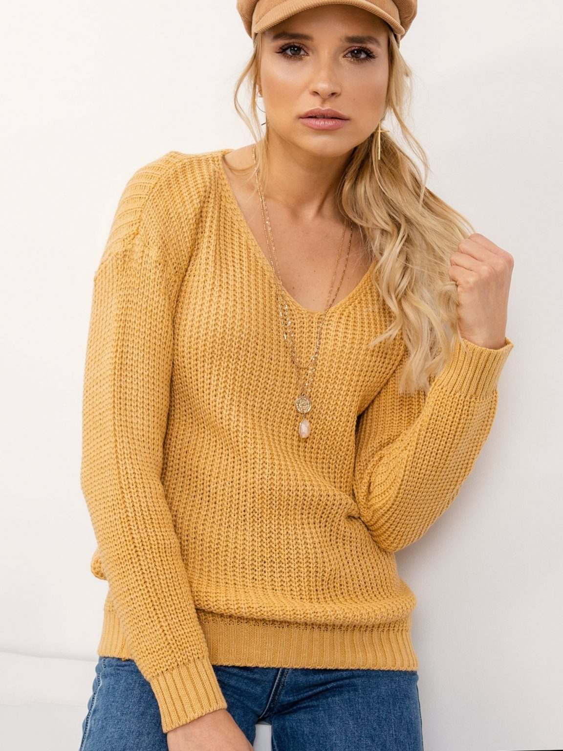 Ciemnożółty sweter Personal