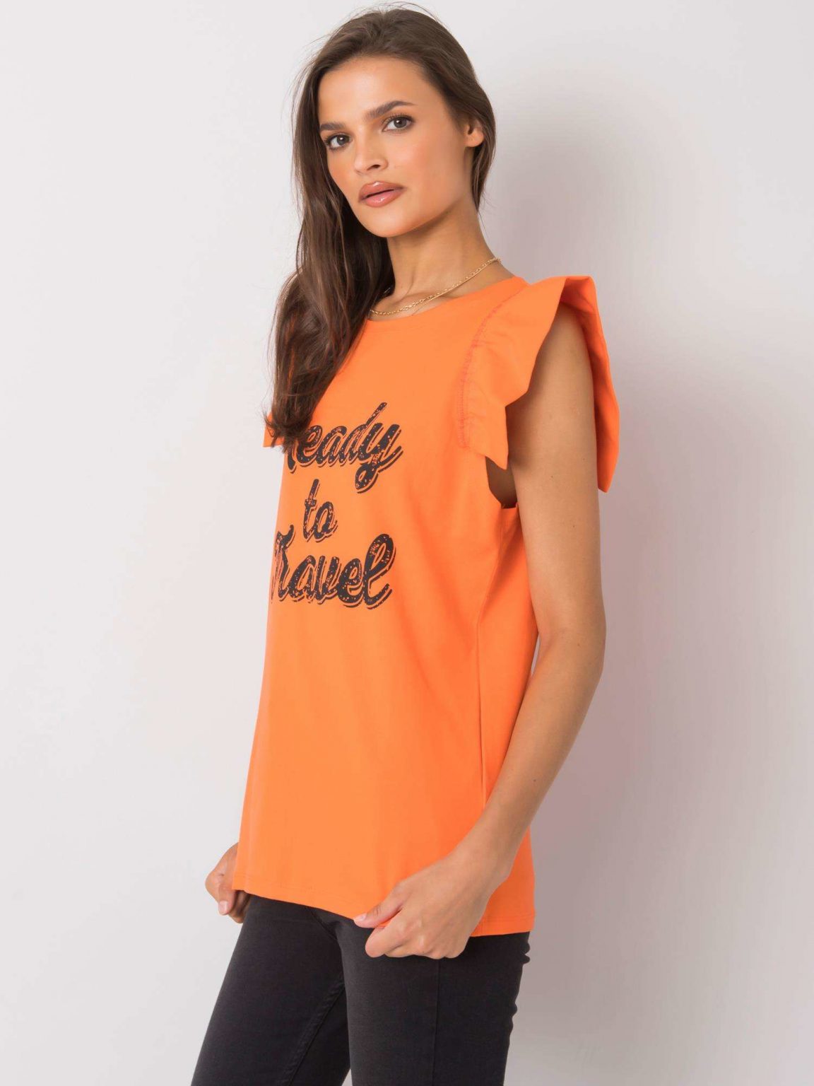Pomarańczowa bluzka z nadrukiem Beverly
