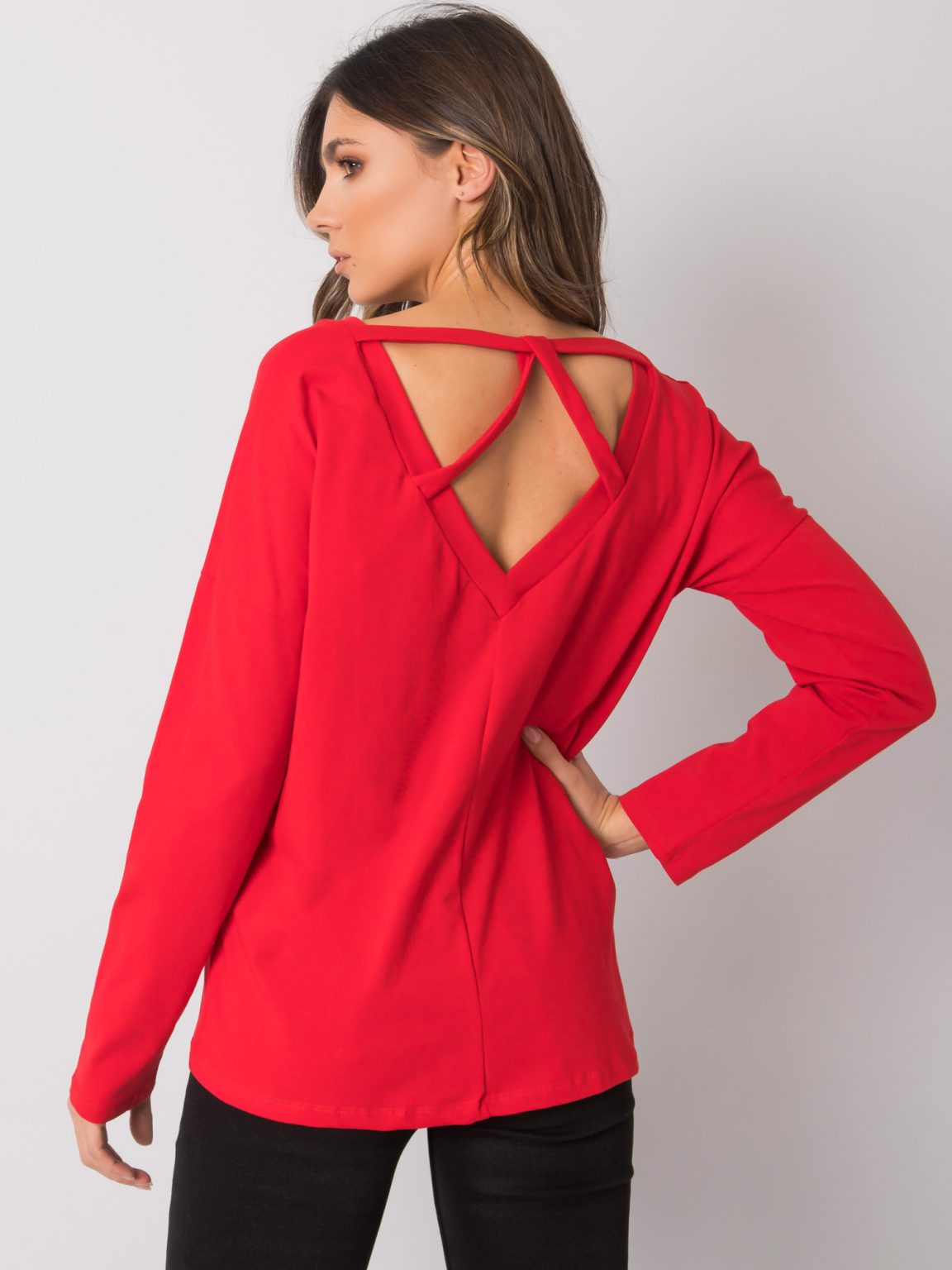 Czerwona damska bluzka z długim rękawem Libourne RUE PARIS