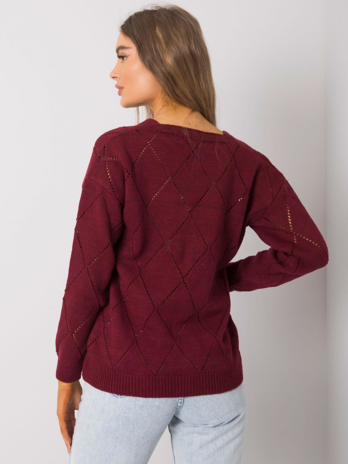 Bordowy sweter rozpinany Elisabete RUE PARIS