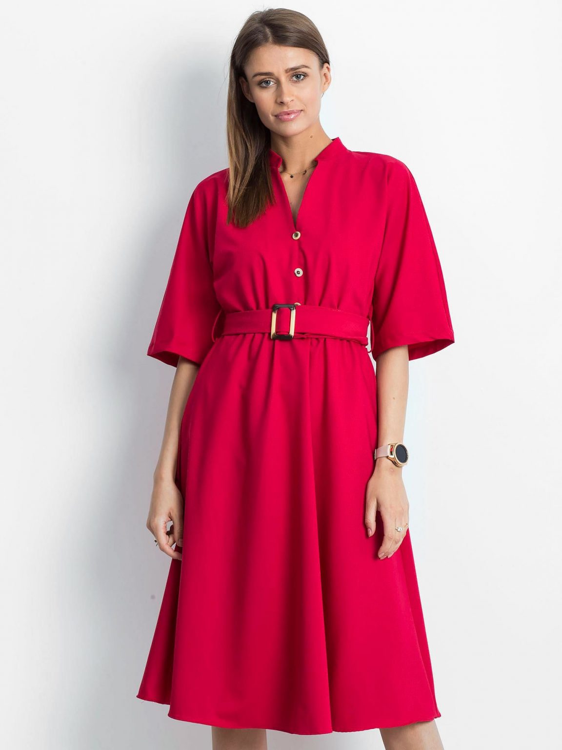 Ciemnoczerwona sukienka Synonymous