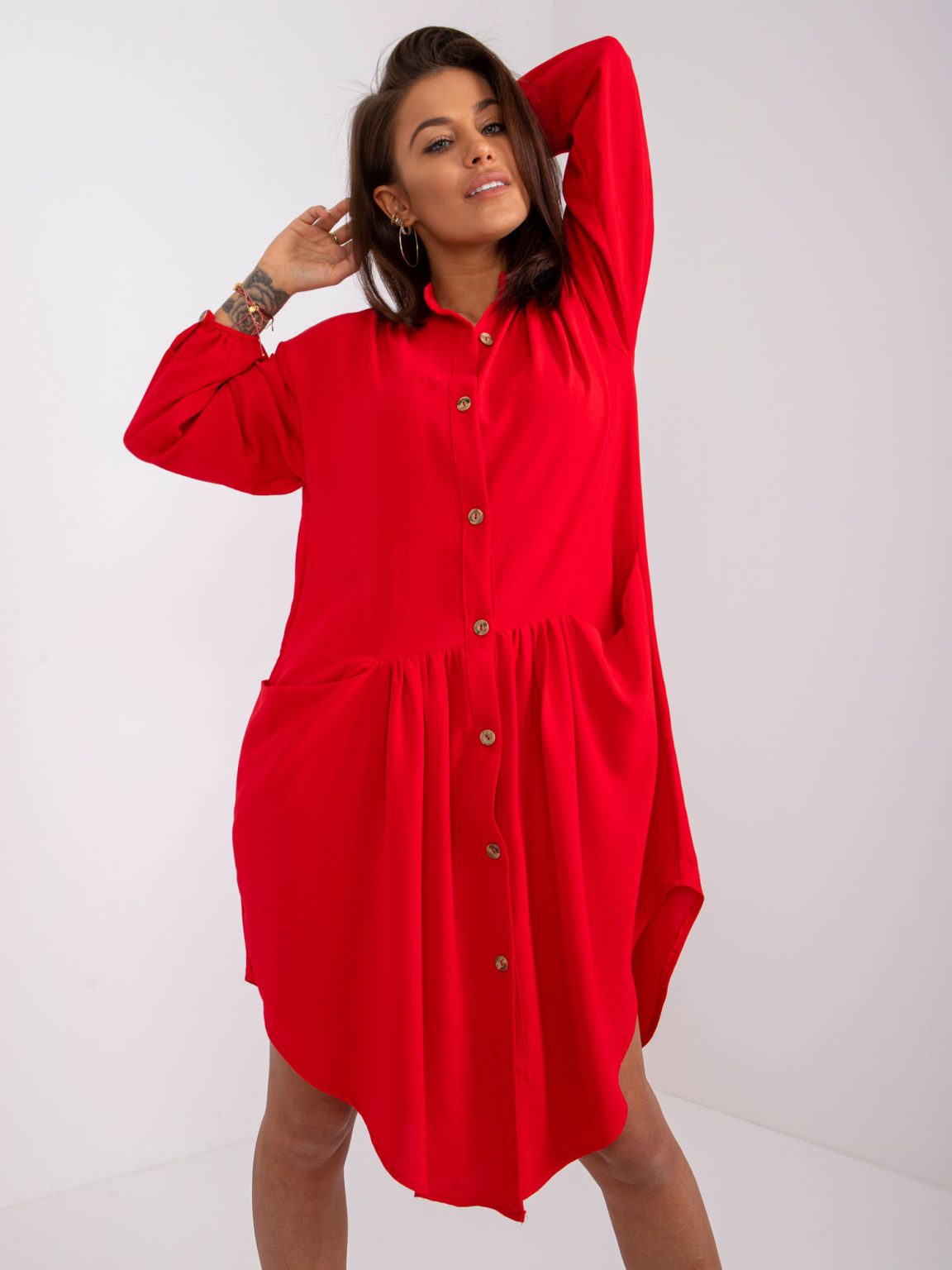 Czerwona sukienka oversize Monica RUE PARIS