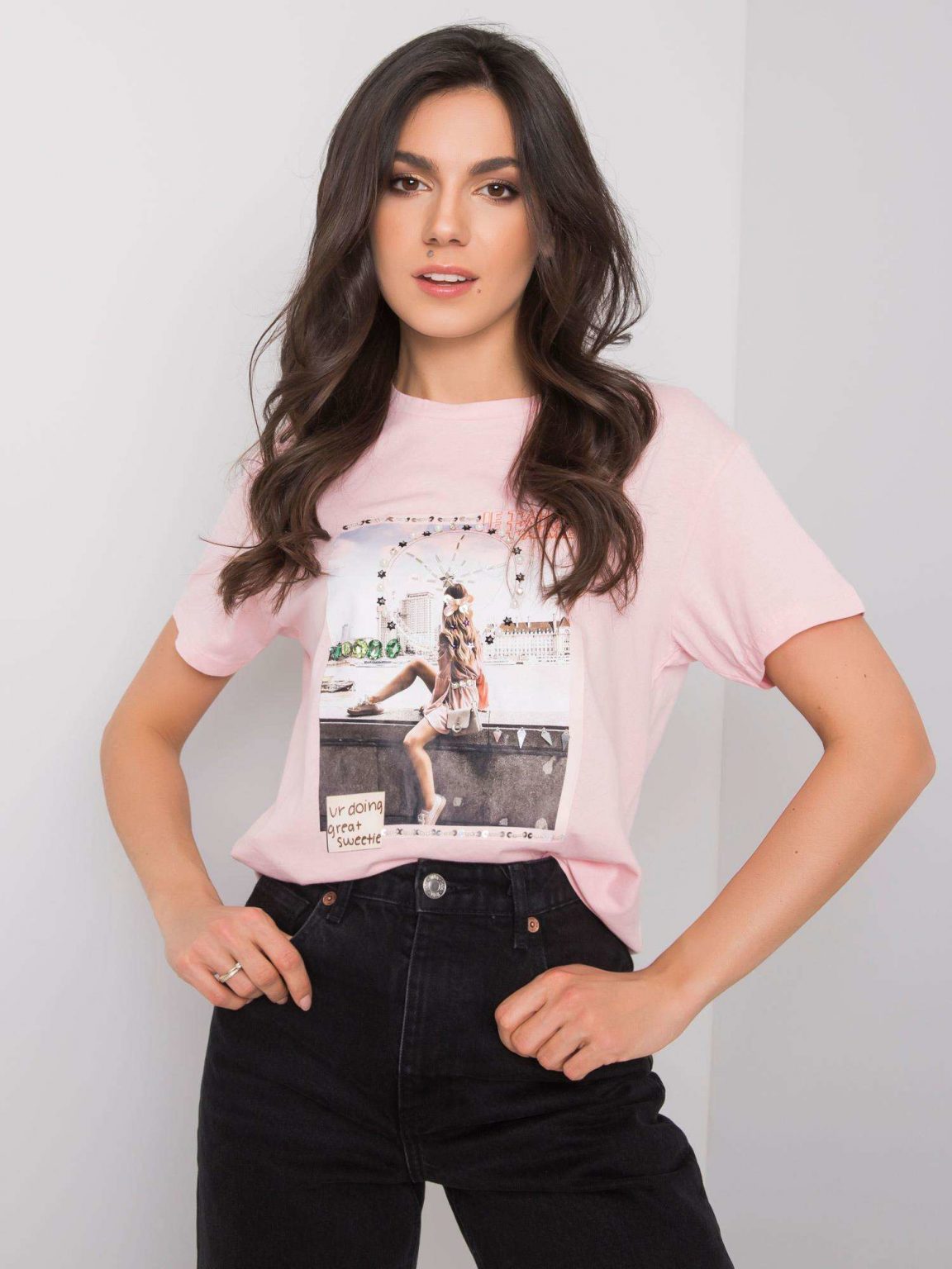 Różowy t-shirt Livia