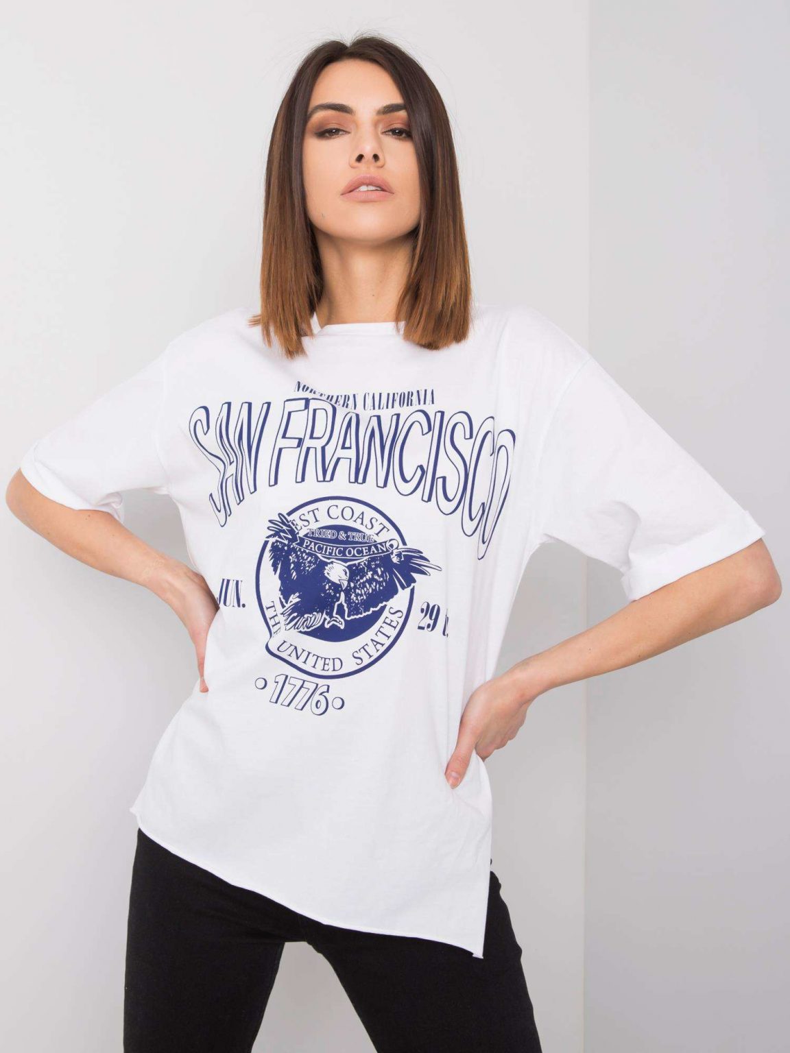 Biały t-shirt z nadrukiem Alice RUE PARIS