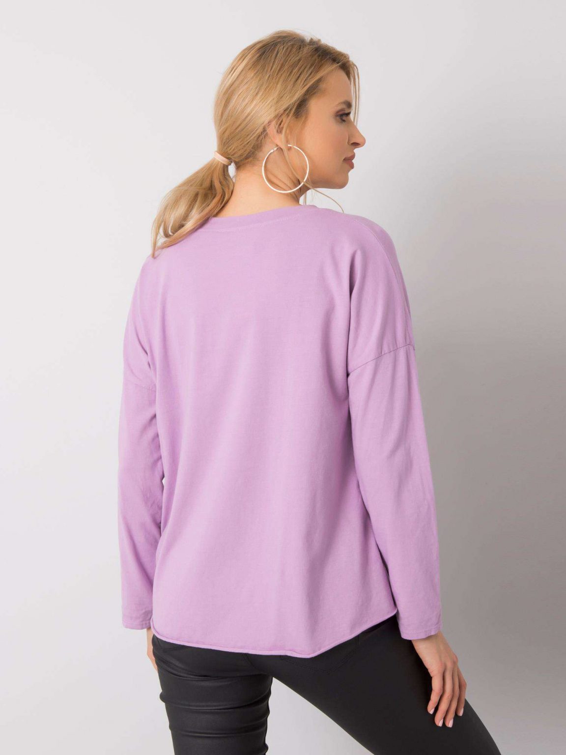 Fioletowa bluzka z długim rękawem Miriana