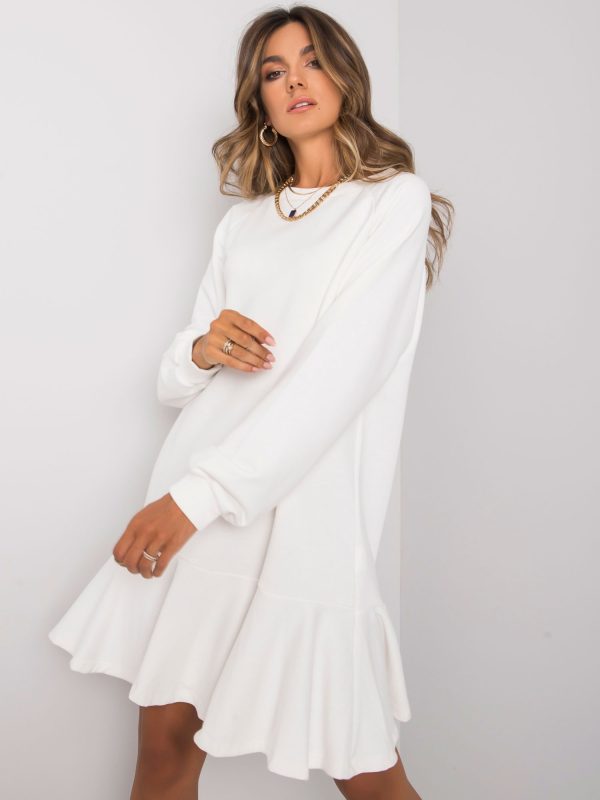 Biała sukienka z falbaną Perrine