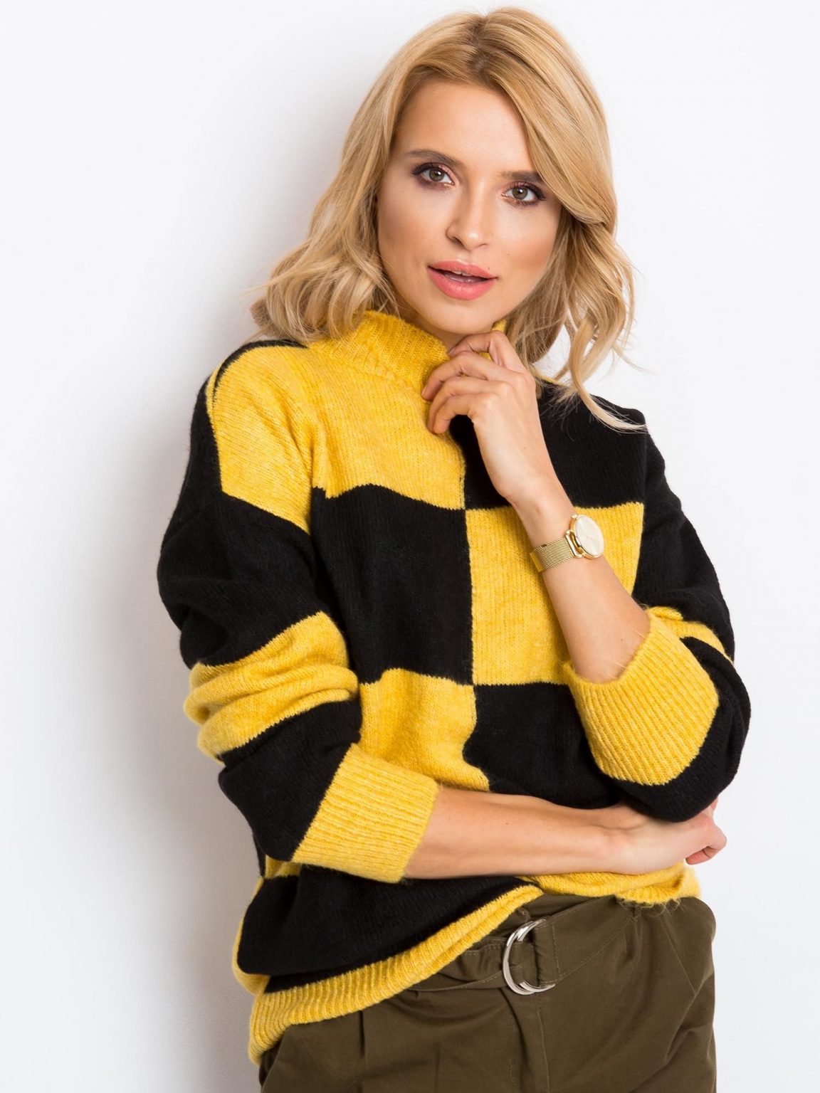 Żółto-czarny sweter Francesca