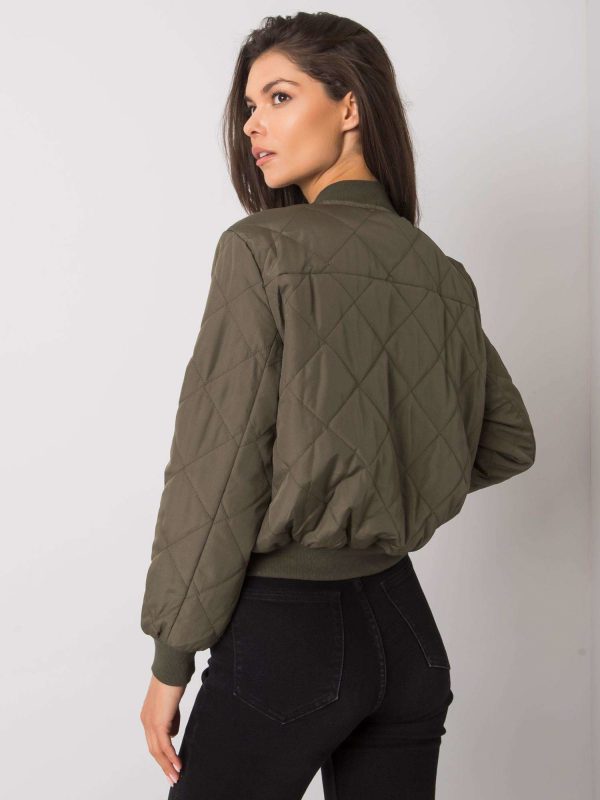 Khaki pikowana kurtka bomberka Sherise