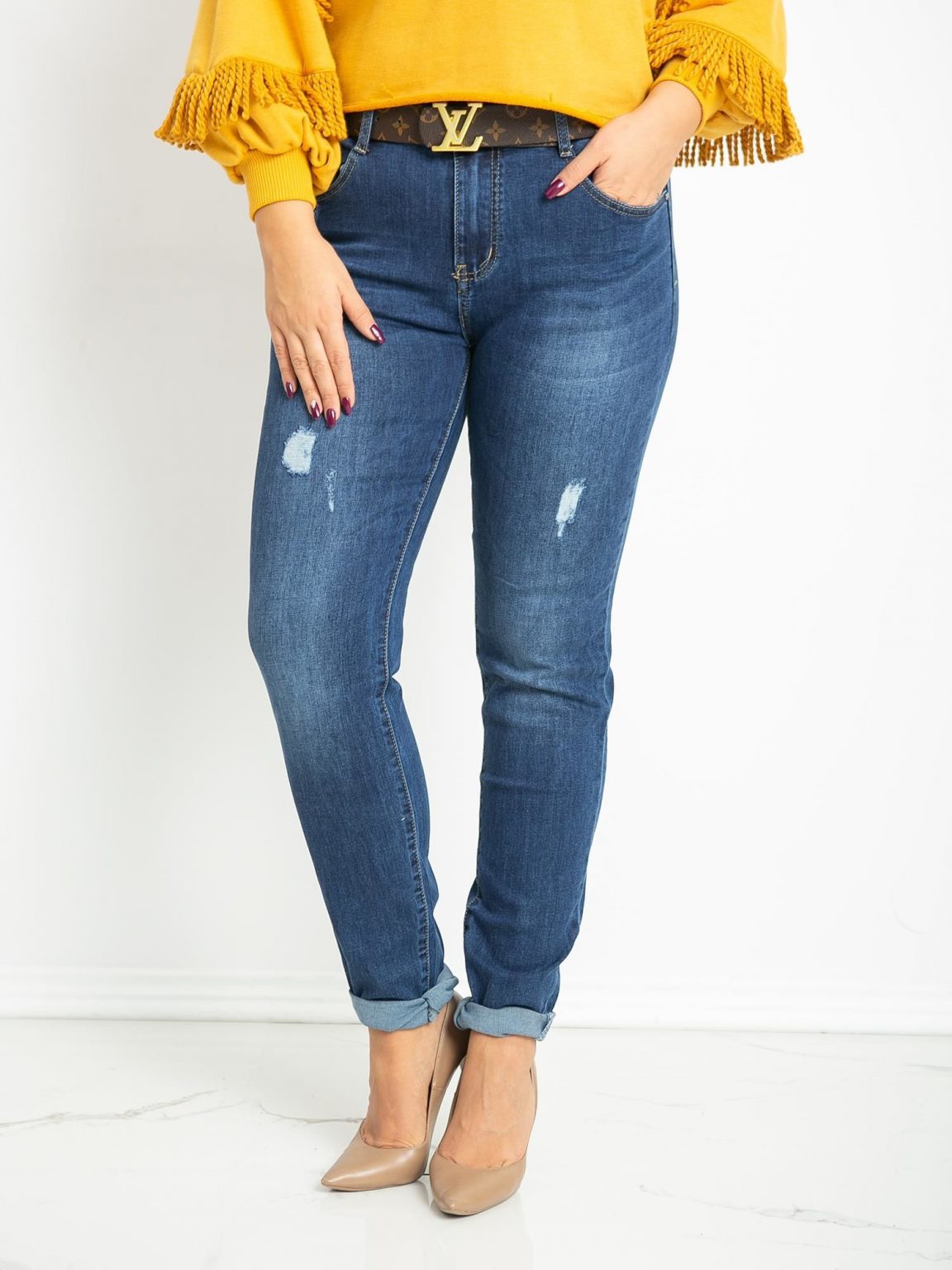 Niebieskie jeansy plus size Mayfair