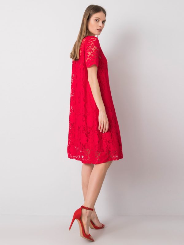 Czerwona sukienka koronkowa Madeline