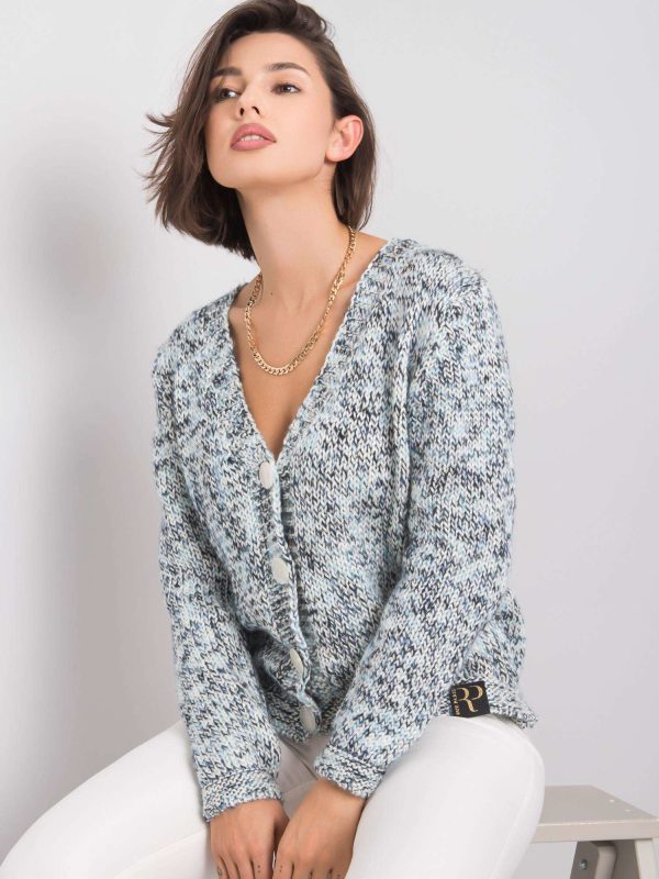 Niebieski melanżowy sweter Samantha RUE PARIS