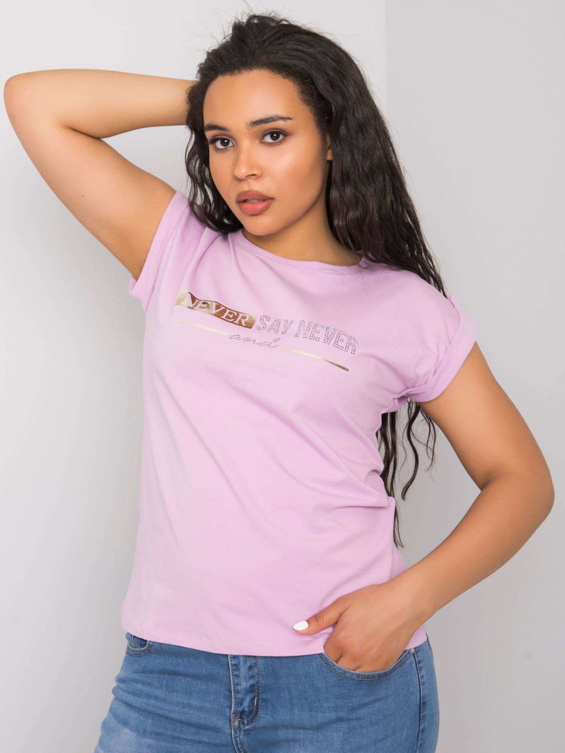 Jasnofioletowy t-shirt plus size Atri
