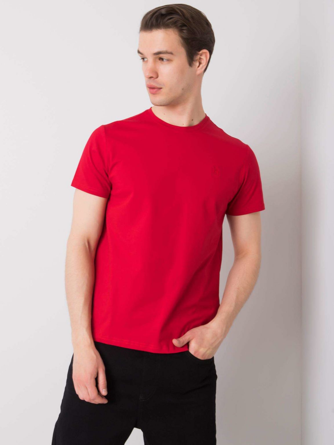 Czerwony t-shirt męski basic Kenneth LIWALI