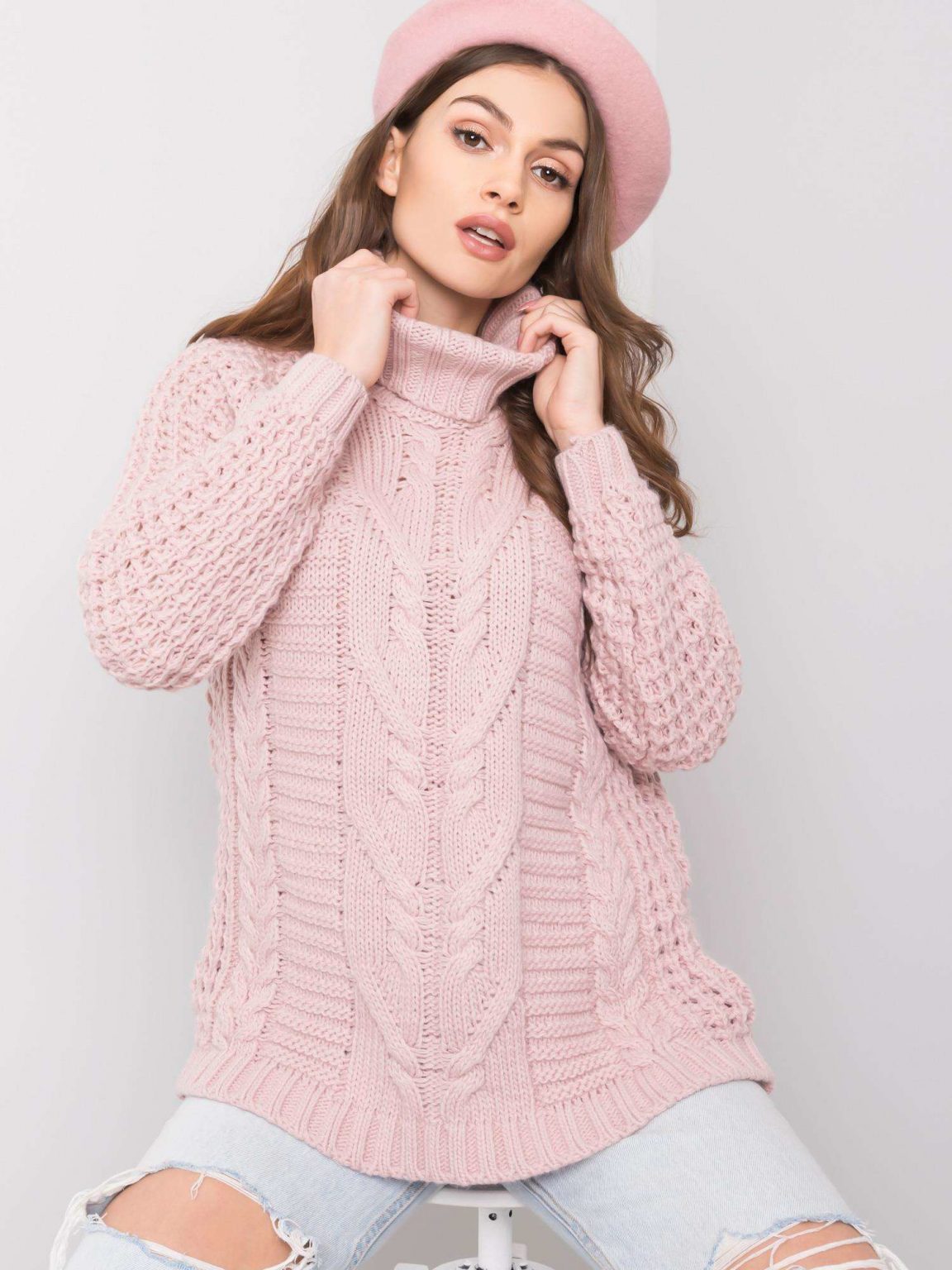 Brudnoróżowy sweter Colleen