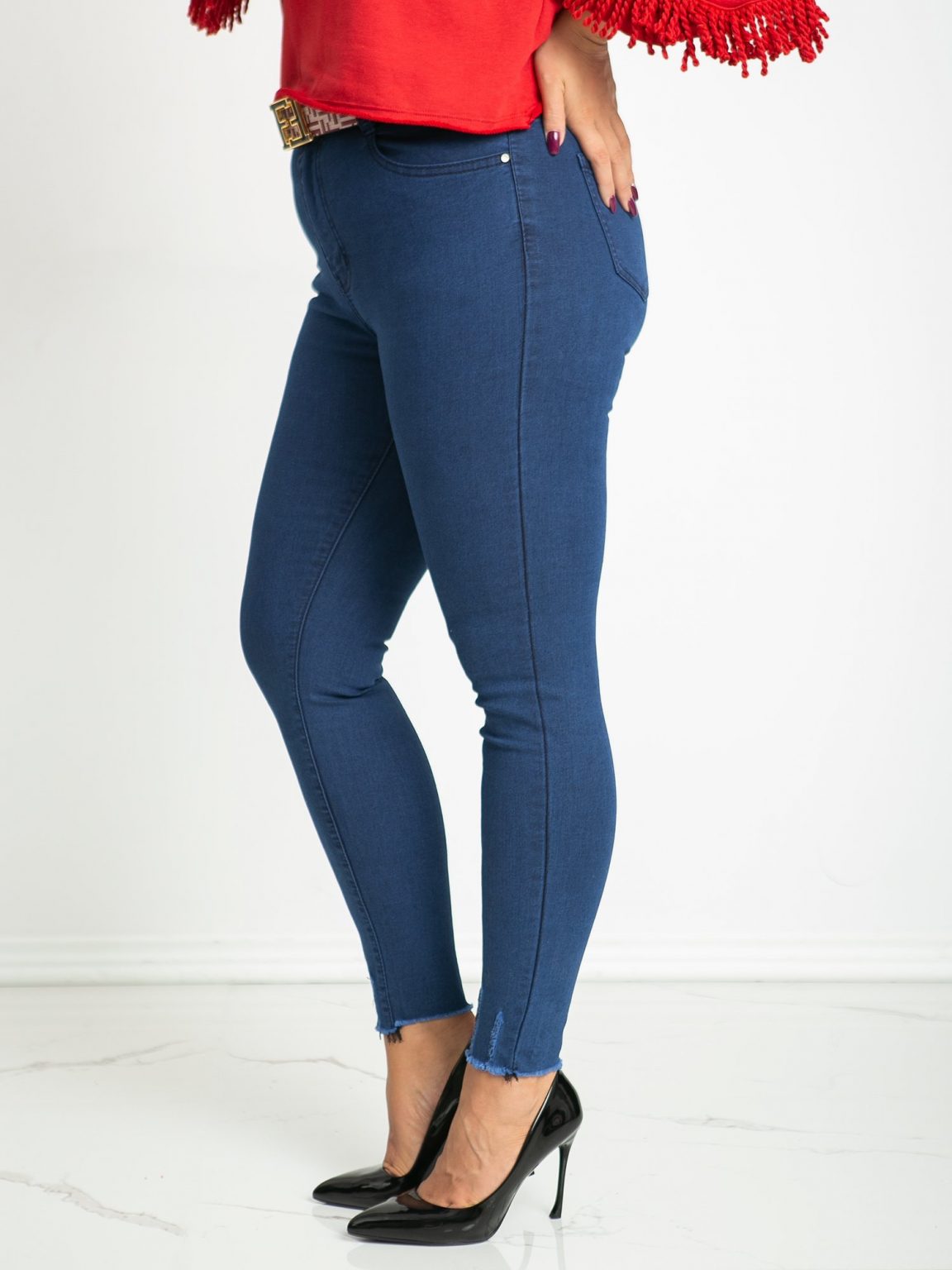 Niebieskie jeansy plus size Stylish