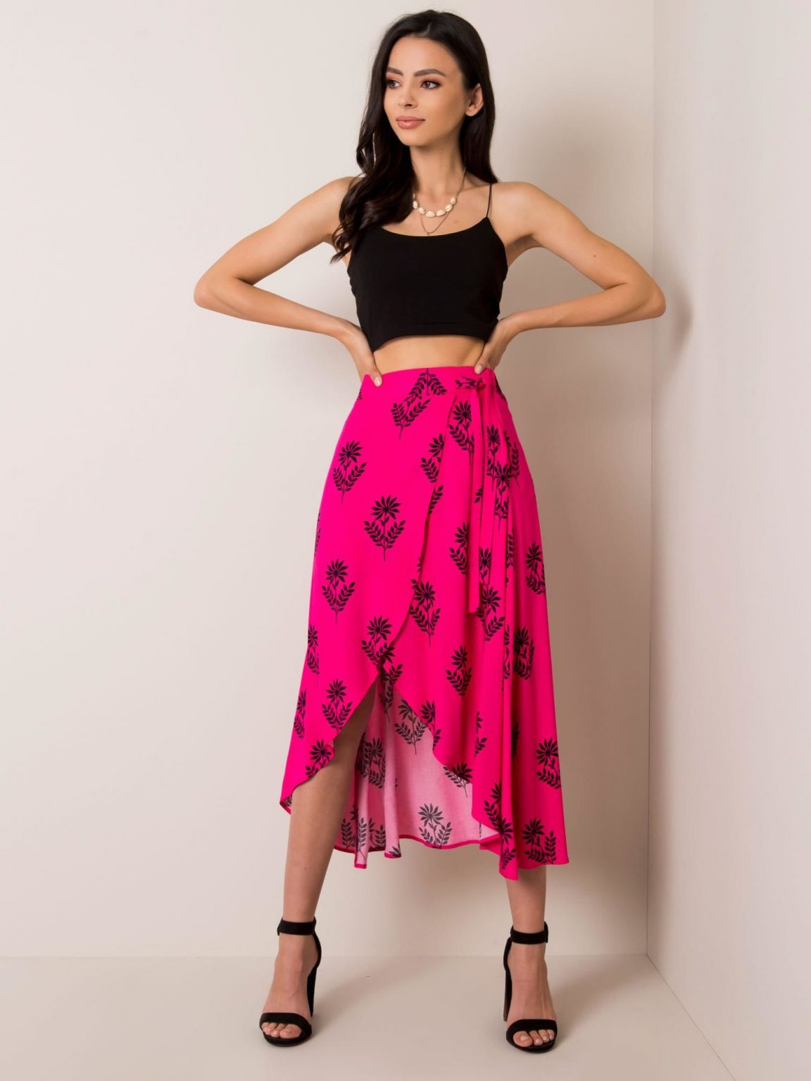 Fluo różowa spódnica Velvet RUE PARIS