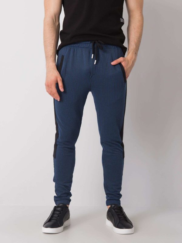 Czarno-niebieskie spodnie dresowe męskie Axel