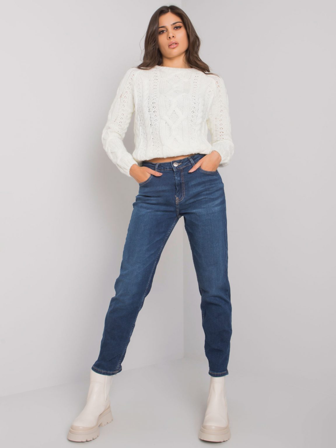 Ciemnoniebieskie proste spodnie jeansowe Ealing SUBLEVEL