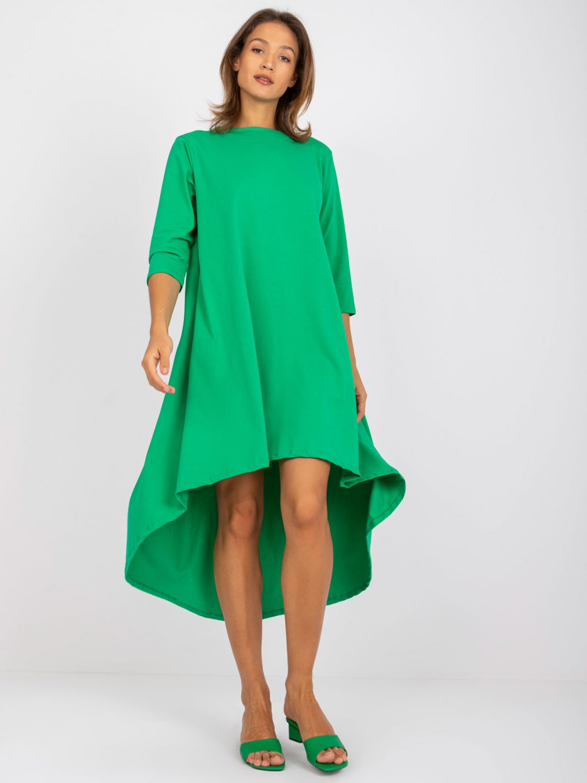 Zielona asymetryczna sukienka oversize Dulce