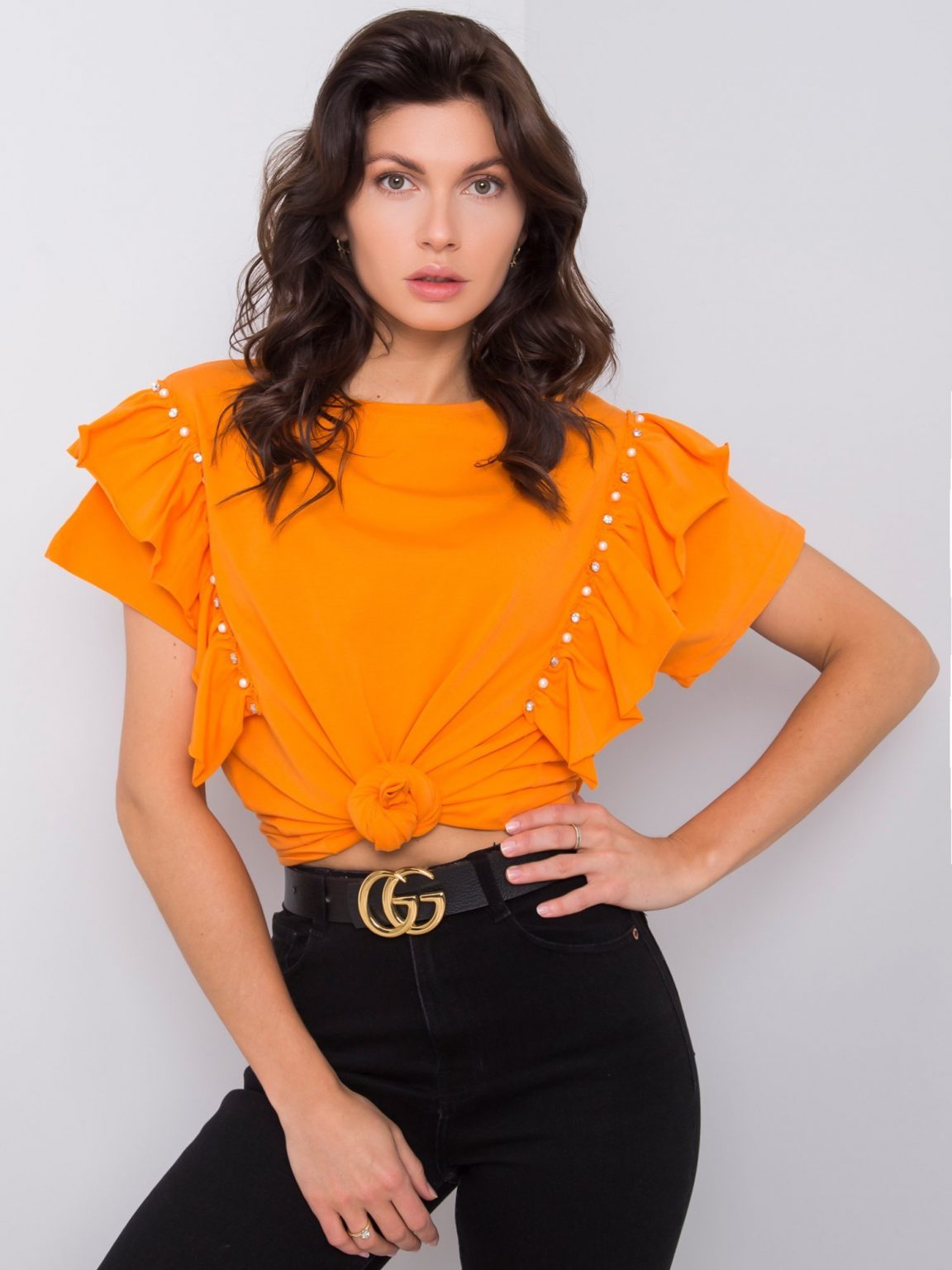 Pomarańczowa bluzka z aplikacją Miabella