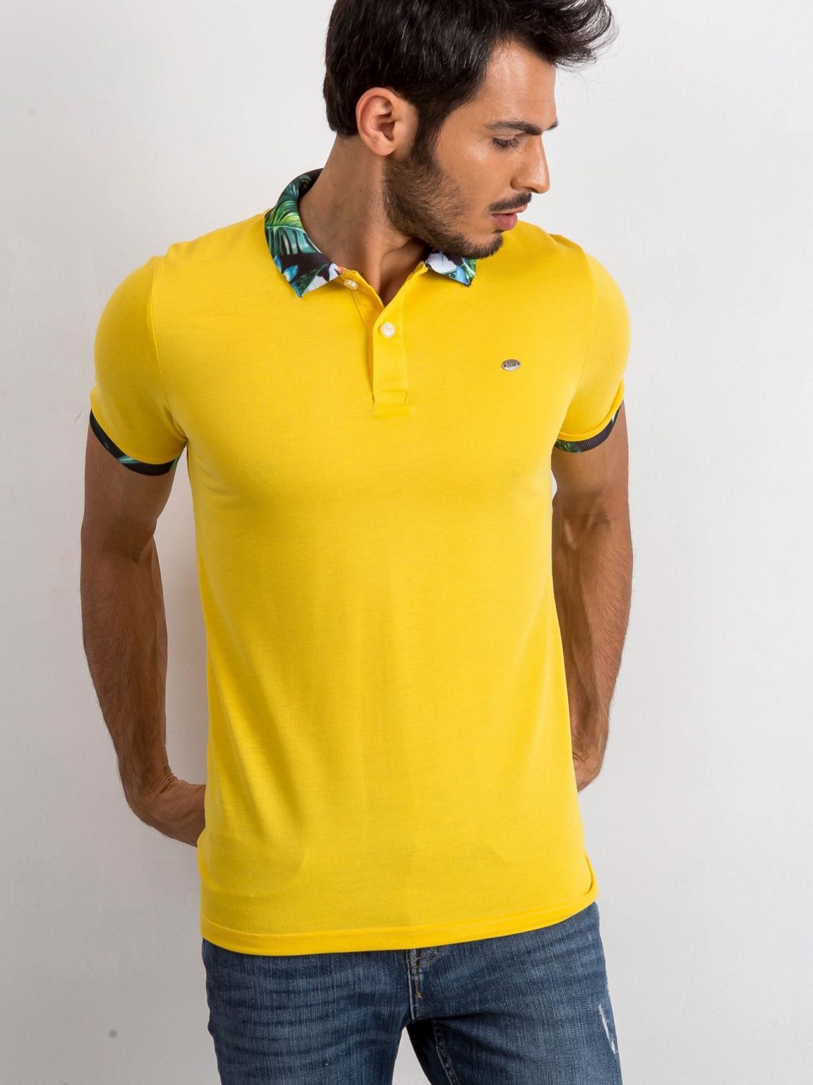Żółta męska koszulka polo Sour