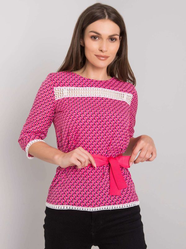 Różowa bluzka we wzory Ifrah