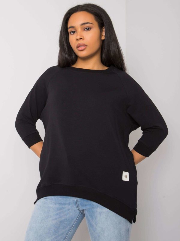 Czarna bawełniana bluza plus size Ninetta