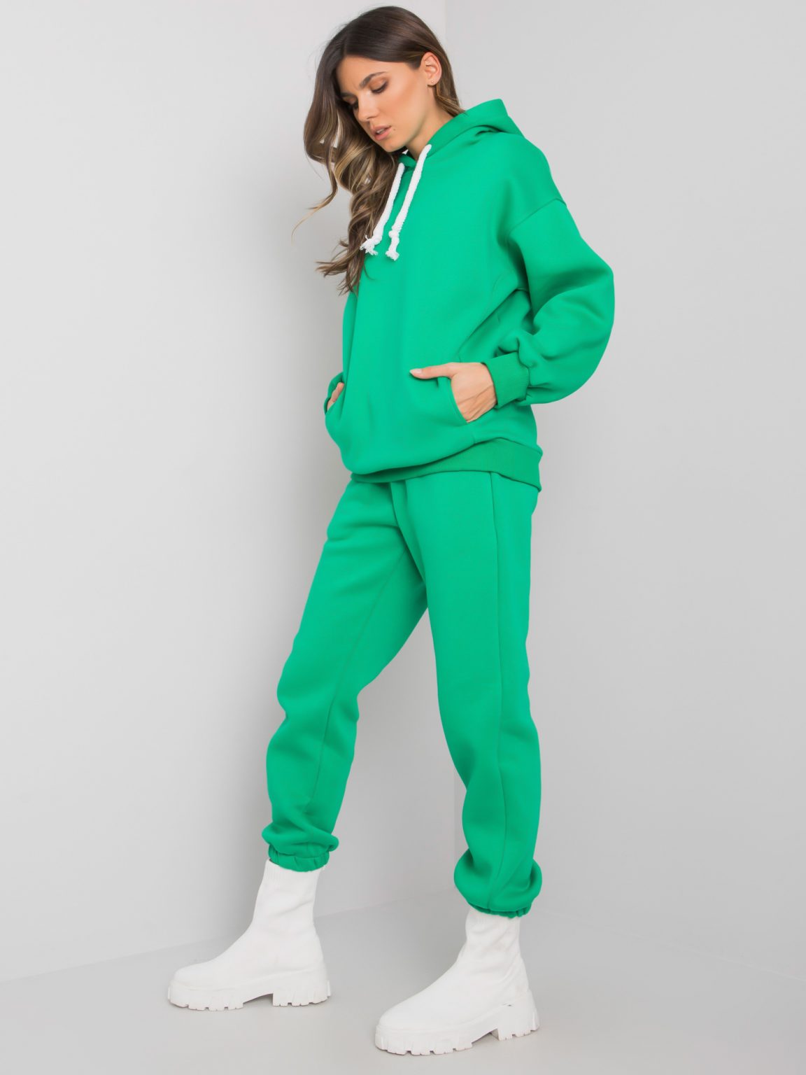Zielony dwuczęściowy komplet bawełniany Alicia