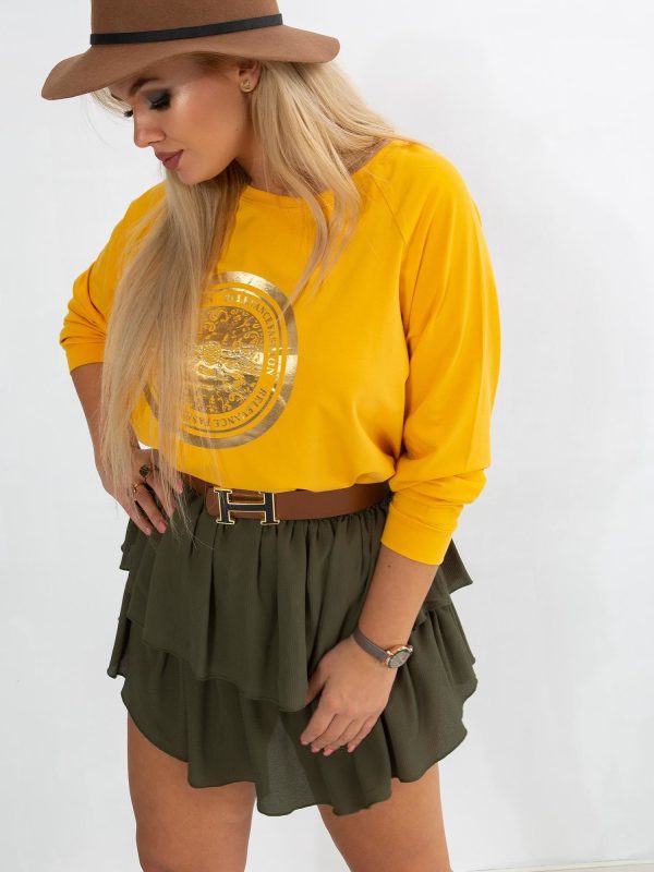Ciemnożółta bluzka plus size Logo