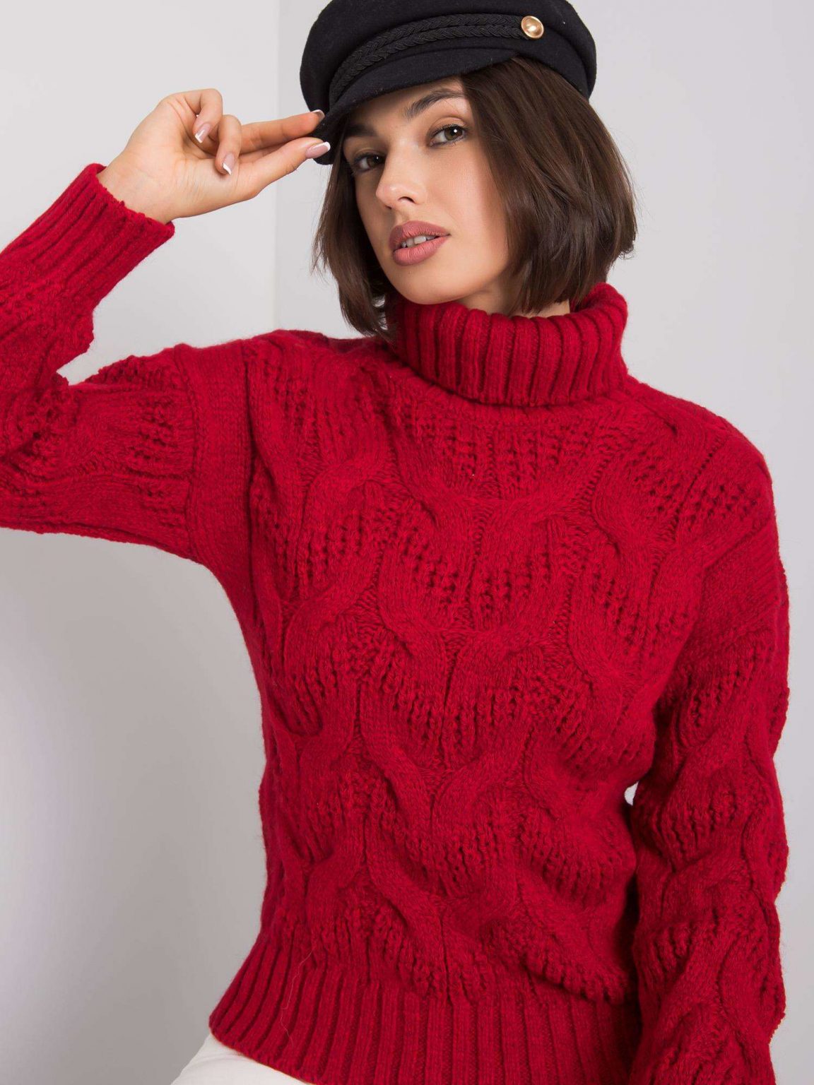 Ciemnoczerwony sweter Memphis RUE PARIS