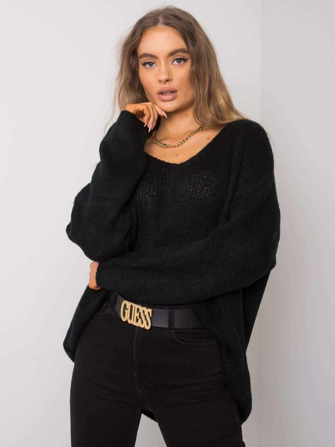 Czarny sweter oversize Stella OCH BELLA