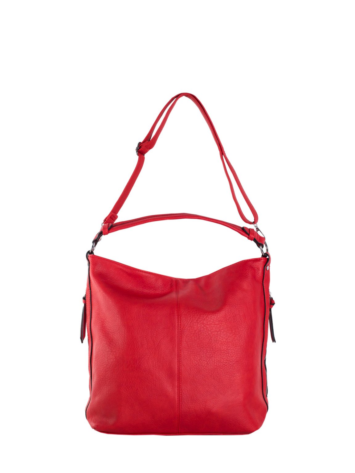 Hurtownia Czerwona pojemna torba na ramię ze skóry ekologicznej