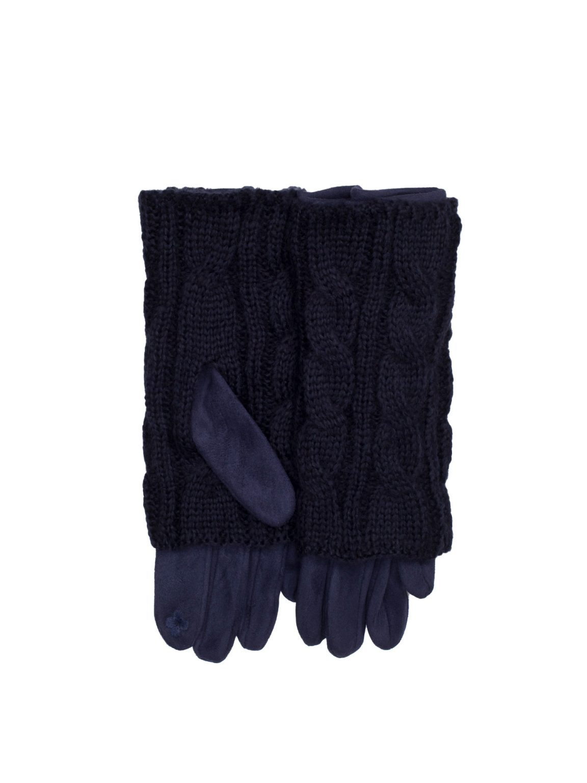 Hurtownia Granatowe rękawiczki podwójne na zimę