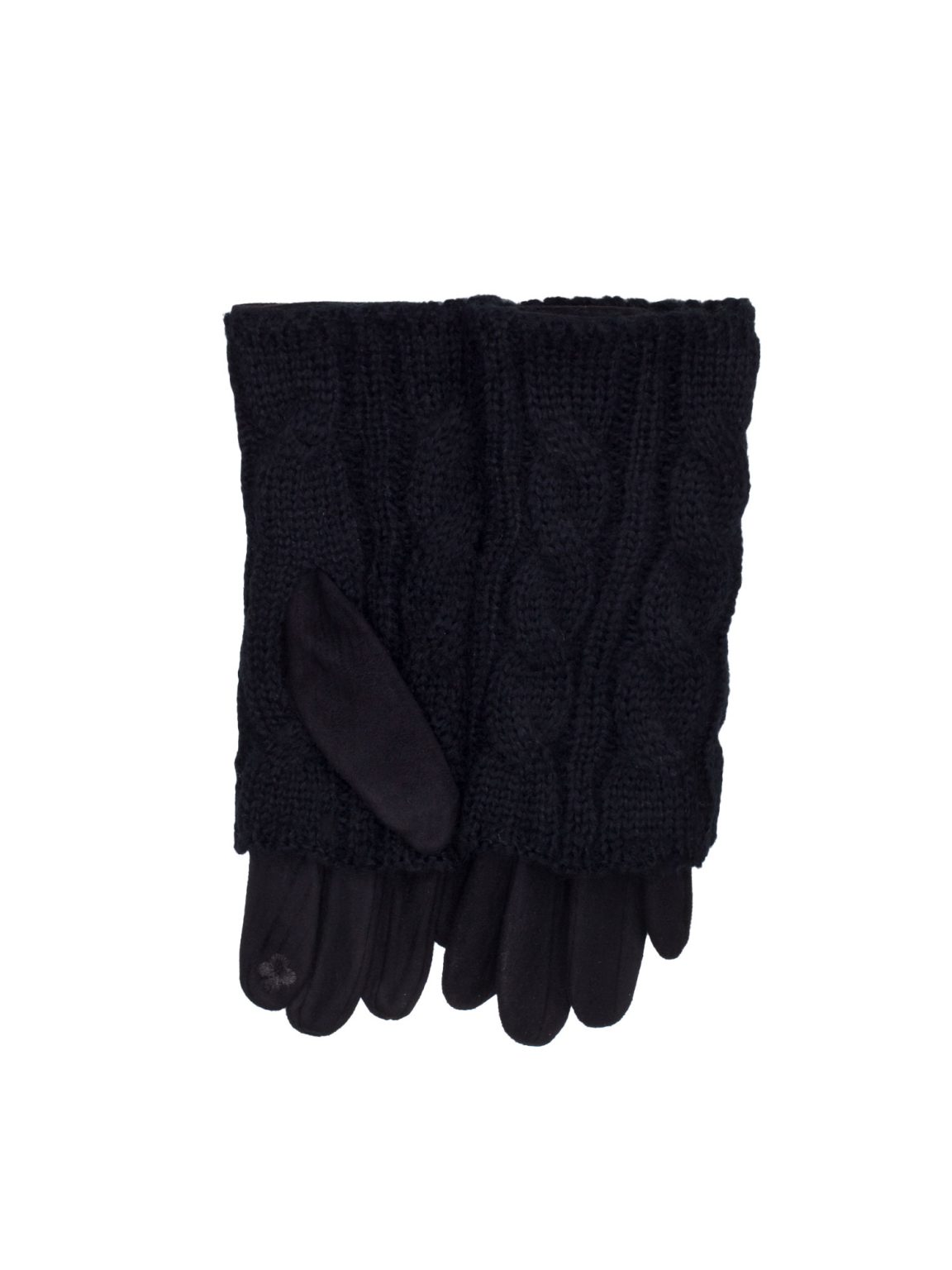 Hurtownia Czarne rękawiczki podwójne na zimę