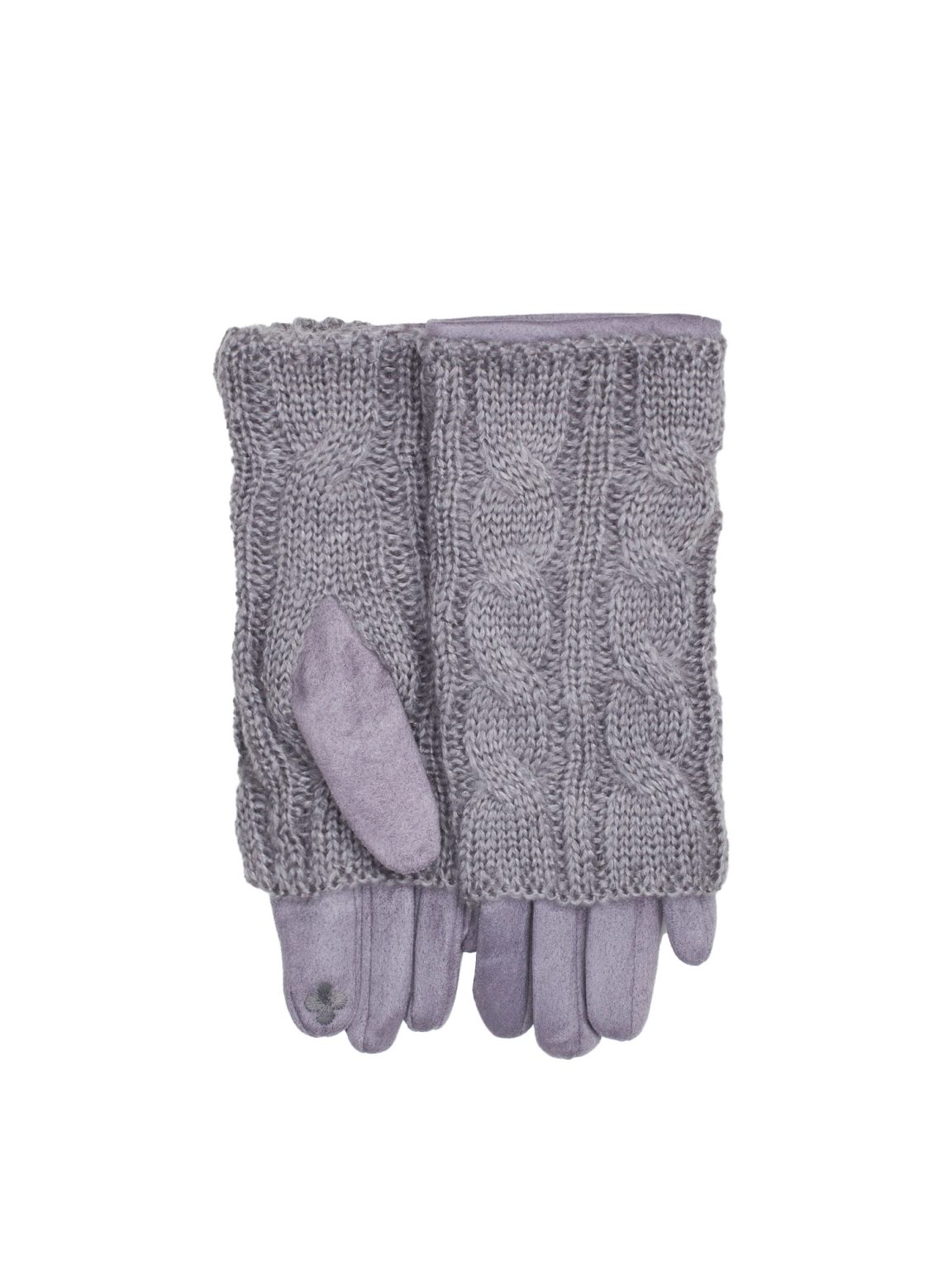 Hurtownia Jasnoszare rękawiczki podwójne na zimę