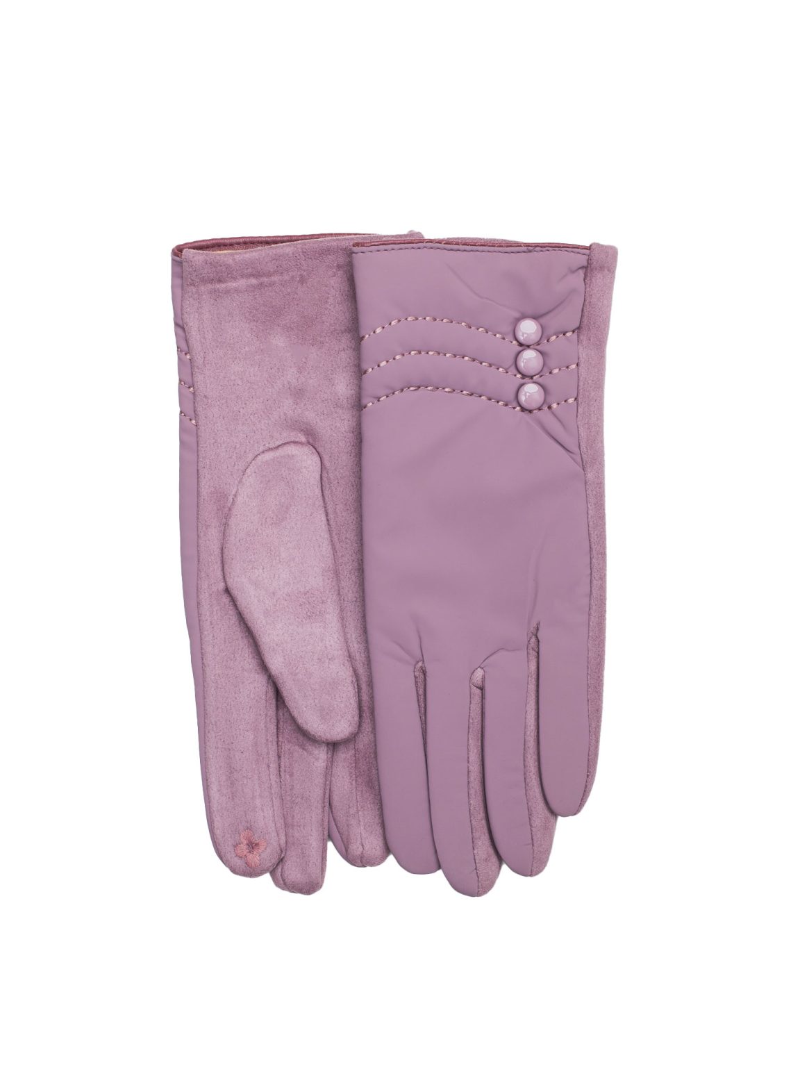 Hurtownia Fioletowe rękawiczki zimowe z guzikami