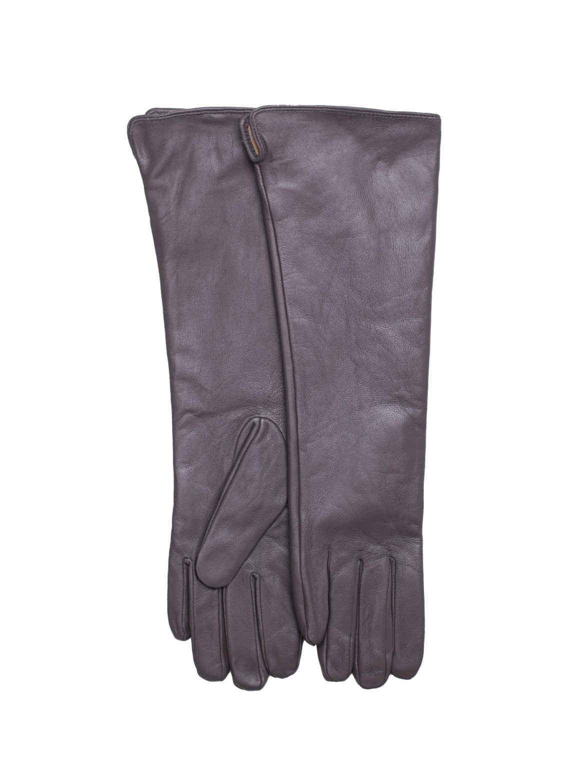 Hurtownia Szare długie rękawiczki ze skóry ekologicznej