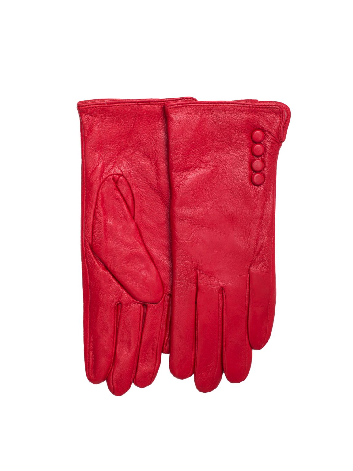 Hurtownia Czerwone rękawiczki z ekoskóry z guzikami
