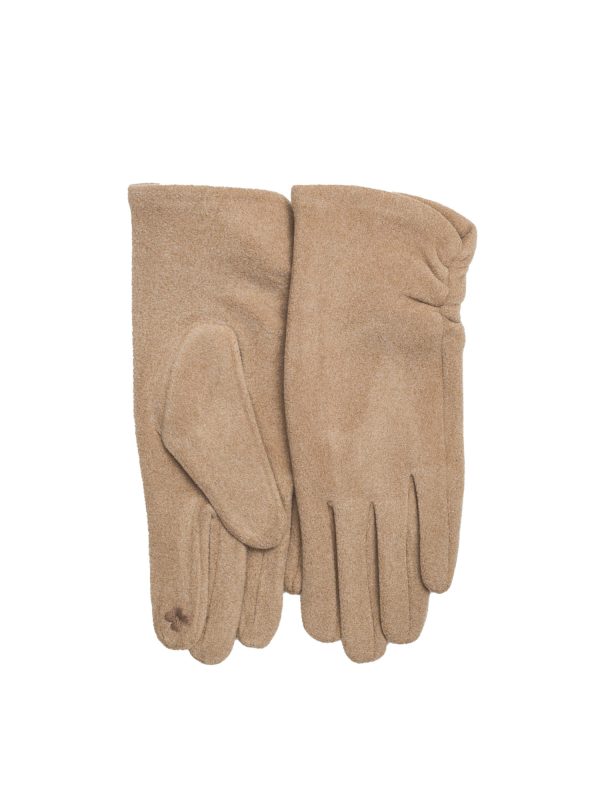 Hurtownia Beżowe rękawiczki damskie na zimę